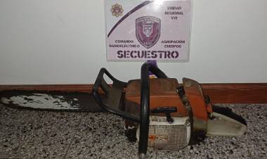 San Justo//Se recupera una motosierra sustraída. -