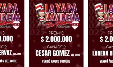Ganadores de la yapa navideña del Club Tiro Federal
