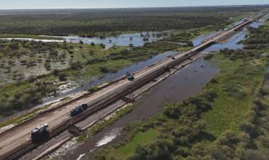 Provincia avanza con obras para proteger y repavimentar el puente sobre el Río Salado en la Ruta 39