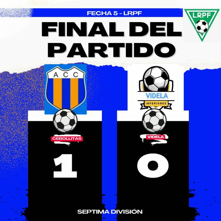 En el partido de la 7ma categoría, el Polideportivo Videla perdió 0-1 contra Cebollitas. 